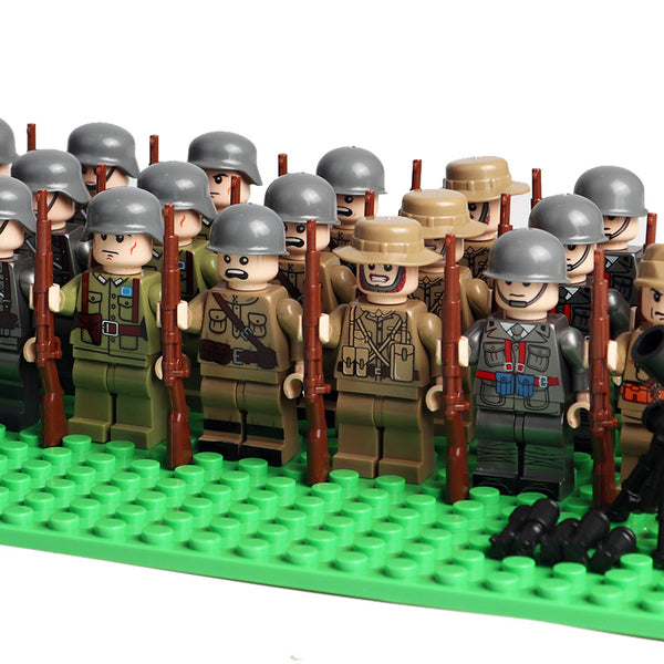 WW2 Allied and Axis Soldiers - 24 Figures, Weapons, Guns, and More!