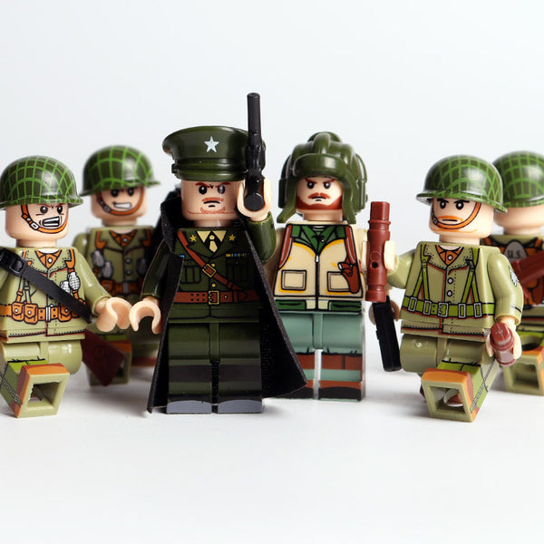 WW2 US Army 6 Soldier Figures, Guns, Weapons, and More!