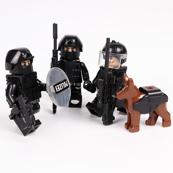 German Police (Polizei) - 6 Figures, Motorcycle, Dog, Weapons, Guns, Tools, Shields, and More!