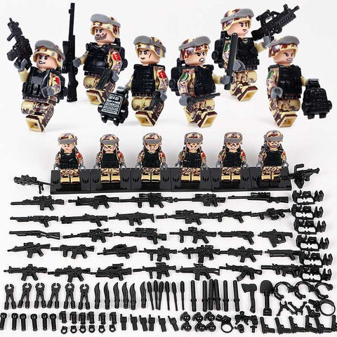 Chinese Modern Military - 6 Figures, Guns, Grenades, Knives, Tools, Weapons, and More!