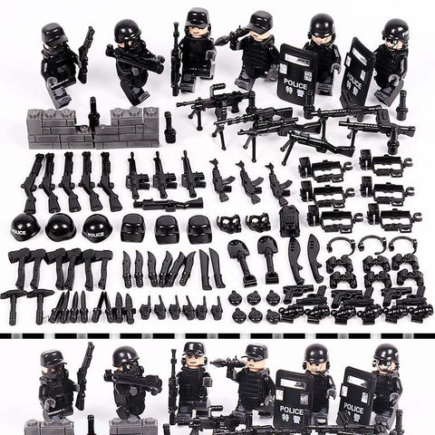 Police Force - 6 Figures, Shields, Weapons, Guns, Tools, Helmets, Hats, and More!