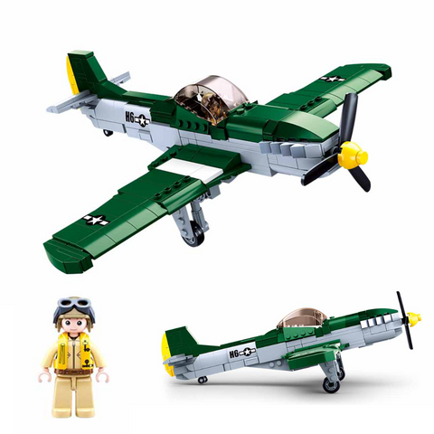 P-51 Mustang US Air-force Fighter Plane - 323 Pieces