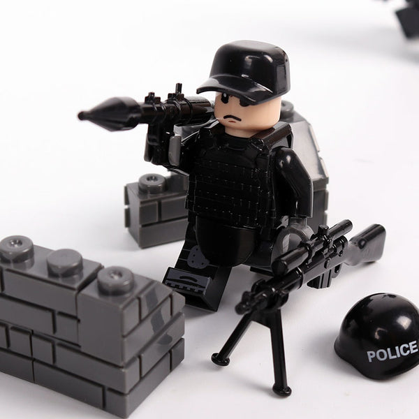 Police Force - 6 Figures, Shields, Weapons, Guns, Tools, Helmets, Hats, and More!