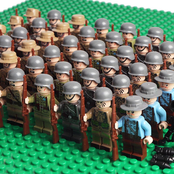 WW2 Allied and Axis Soldiers - 48 Figures, Guns, Weapons, and More!