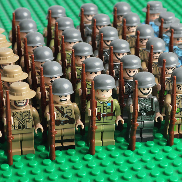 WW2 Allied and Axis Soldiers - 48 Figures, Guns, Weapons, and More!